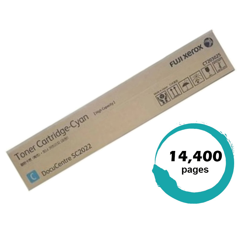 Genuine Fuji Xerox CT203025 Cyan Toner Cartridge 14,400 Prints - DocuCentre SC2022