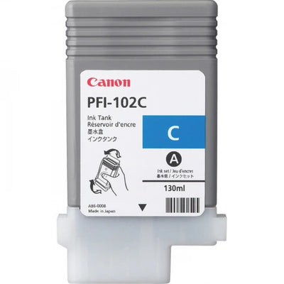 Genuine Canon PFI102C 0896B001AA Cyan Ink Cartridge 130ml 1.5K Print Yield