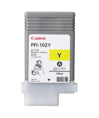 Genuine Canon PFI102Y 0898B001AA Yellow Ink Cartridge 130ml 1.5K Print Yield