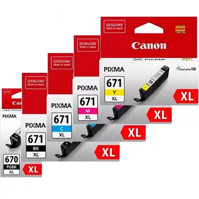 Genuine 5 Pack Canon PGI670XL CLI671XL Ink Cartridges [1BK,1PHBK,1C,1M,1Y]