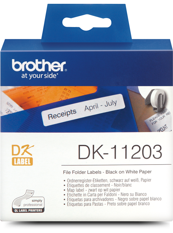 Genuine Brother DK-11203 Black on White Thermal Die-Cut Label Roll 300/rol