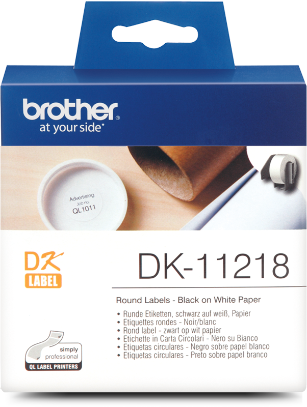 Genuine Brother DK-11218 black on white thermal label die-cut roll 1000/roll 24m