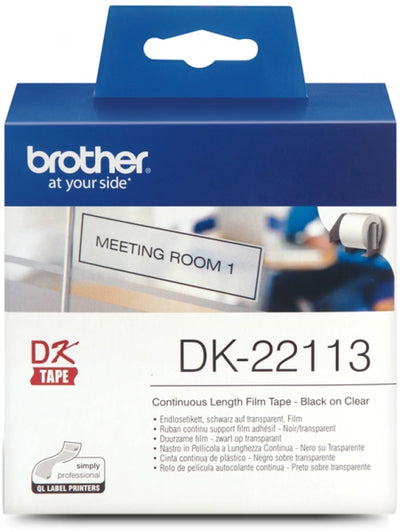 Genuine Brother DK-22113 Black on Clear Thermal Continuous Paper Label Roll