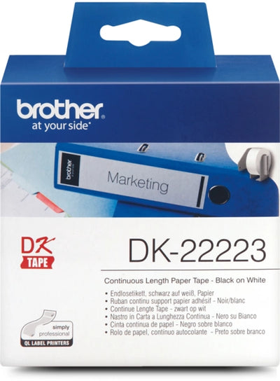 Genuine Brother DK-22223 Black on White Thermal Label Continuous Roll