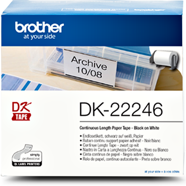 Genuine Brother DK-22246 Black on White Thermal Continuous Paper Label Rol