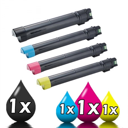 4 Pack Dell C7765 / C7765dn Standard Compatible Toner Cartridges [1BK,1C,1M,1Y]