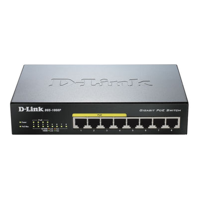 D-Link 8 Port Switch DGS-1008P (4 PoE Ports)