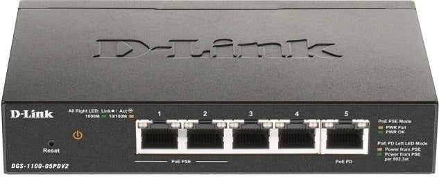 D-Link 5-Port Gigabit PoE-Powered Smart Managed Switch DGS-1100-05PDV2