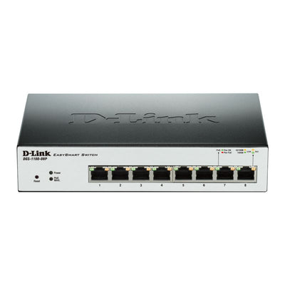D-Link 8-Port Gigabit Smart Managed PoE Switch with 8 PoE ports DGS-1100-08PLV2