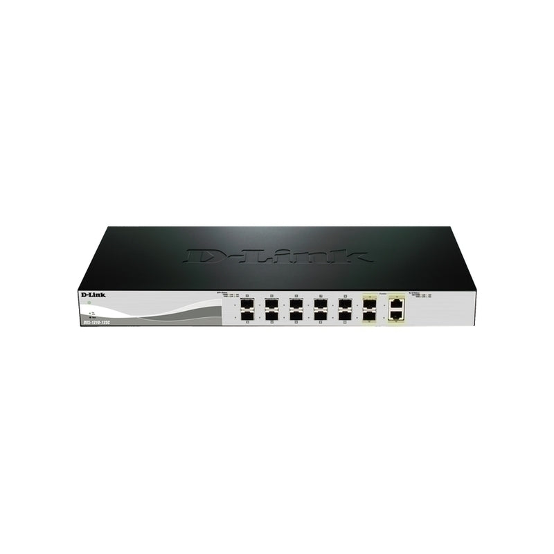 12-Port 10 Gigabit Smart Managed Switch with 12 SFP+ Ports and 2 10GBase-T (Combo) ports DXS-1210-12SC