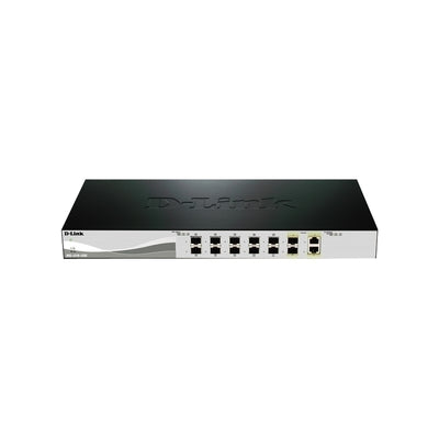 12-Port 10 Gigabit Smart Managed Switch with 12 SFP+ Ports and 2 10GBase-T (Combo) ports DXS-1210-12SC