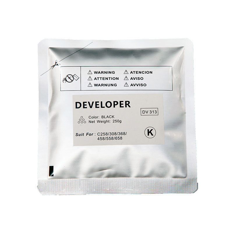Konica Minolta Black Developer Powder DV313-K, DV313K, A7U4-03D, A7U403D (suitable for Bizhub C258, C308, C368, C458, C558, C658)