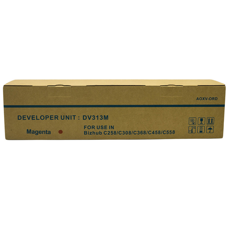 Compatible Develop / Konica Minolta Magenta Developer Unit + Powder 600k Prints DV313-M, DV313M, A7U4-0ED, A7U40ED (Bizhub C258, C308, C368)