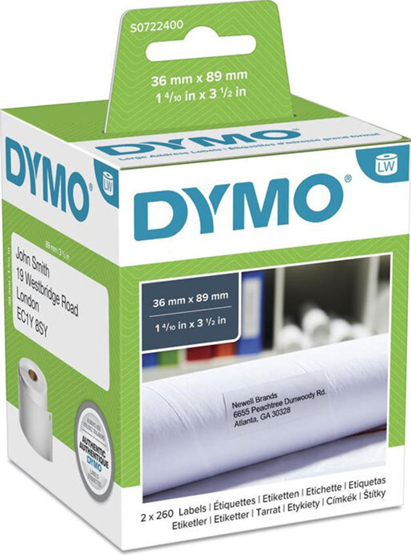 Dymo SD99012 S0722400 White Address Thermal Label Roll 260/rol