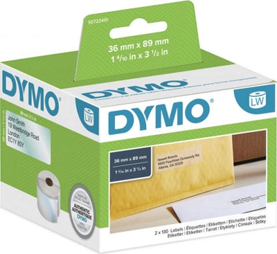 Dymo SD99013 S0722410 LabelWriter Large Address Clear Plastic Thermal Labels 260/roll
