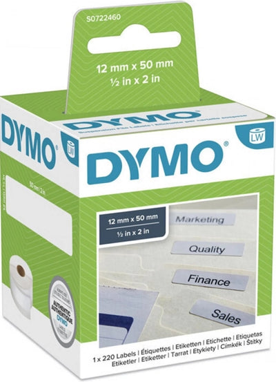 Dymo SD99017 S0722460 White Suspension File Thermal Label Roll 220/roll