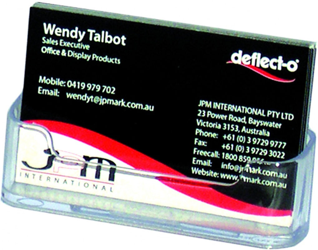 10 X Deflect-O Business Card Holder L/S Single Pocket 70101