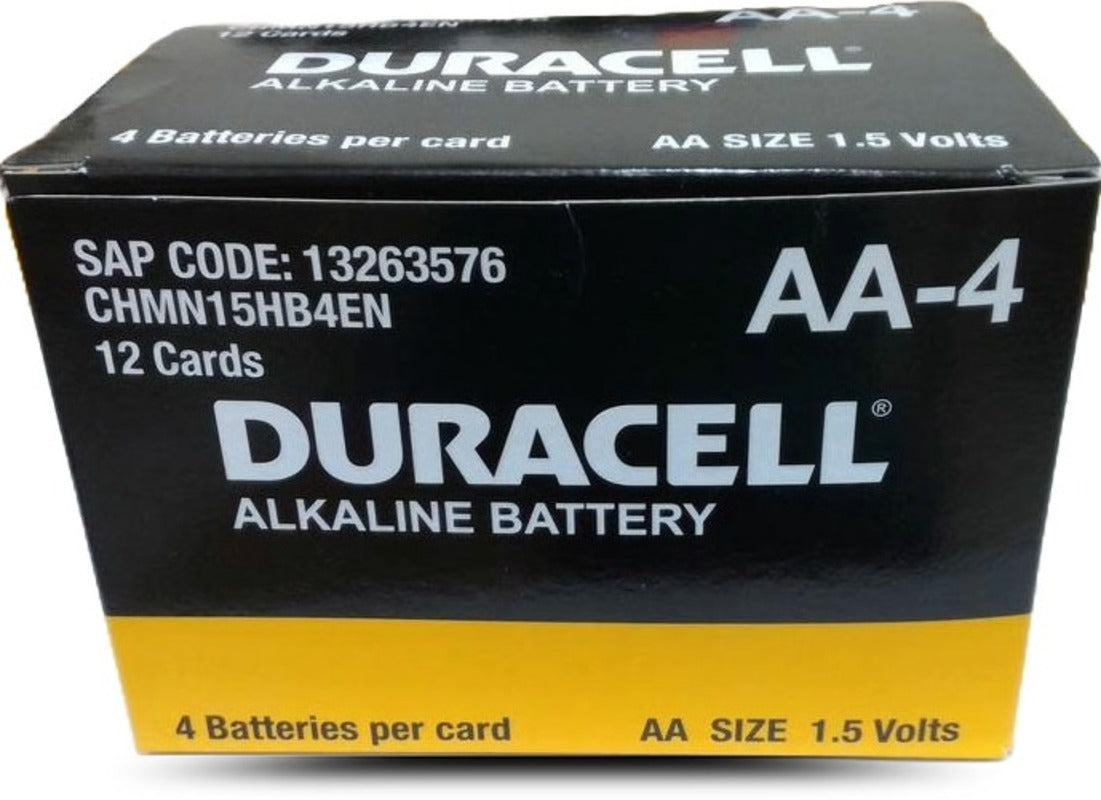Duracell Battery AA Alkaline 1.5V Battery 12 Pack Of 4 Batteries Total 48 Piece