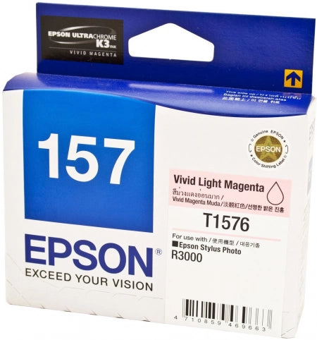 Epson T1576 C13T157690 Light Magenta Genuine Ink Cartridge 2,300 Prints