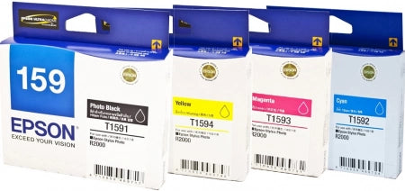Epson T159 C13T159190-C13T159490 CMYK Genuine Ink Cartridges 2,000 Prints