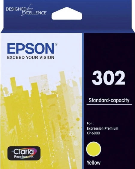 Epson 302 C13T01W492 Yellow Genuine Ink Cartridge 300 Prints