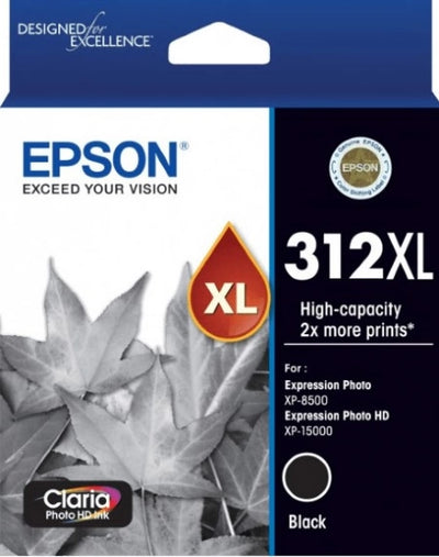 Genuine Epson 312XL Black Ink Cartridge (C13T183192) 830 Prints