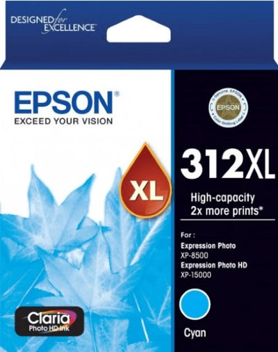 Genuine Epson 312XL C13T183592 Light Cyan Ink Cartridge 830 Prints