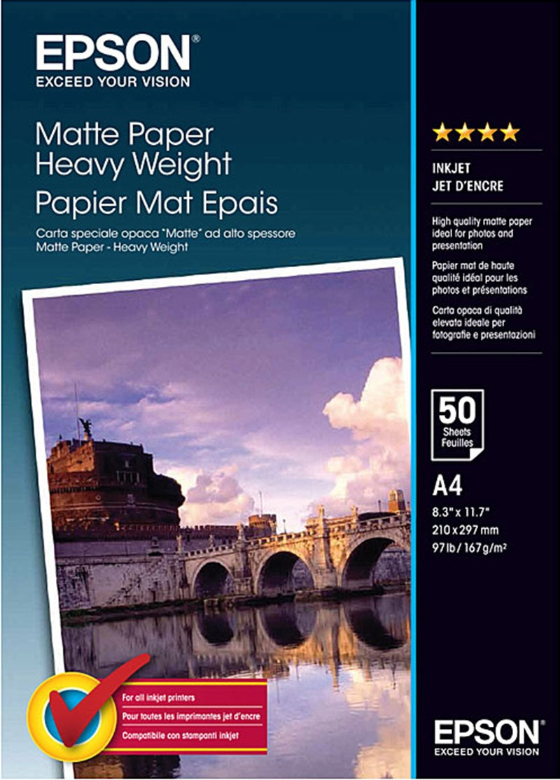 Epson A4 S041256 Matte Heavyweight Paper 50 Sheets/Pack