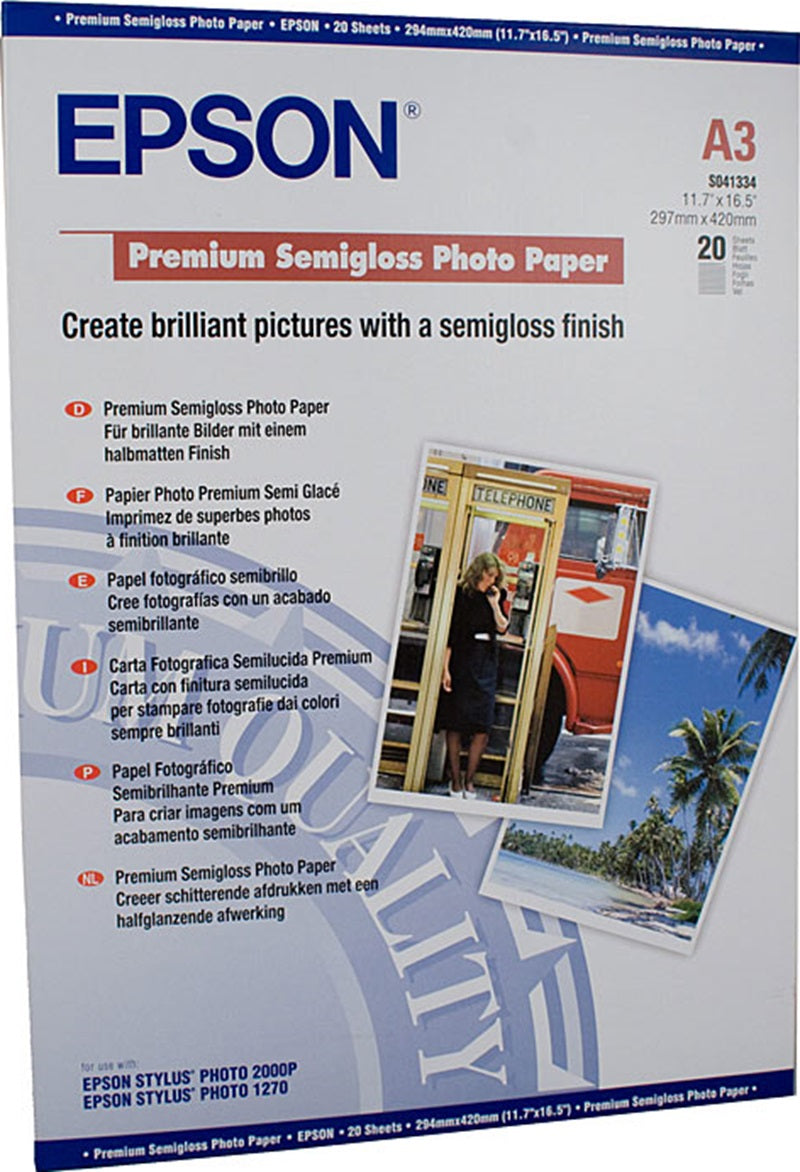 Epson A3 S041334 S Gloss Paper 20 Sheets/Pack