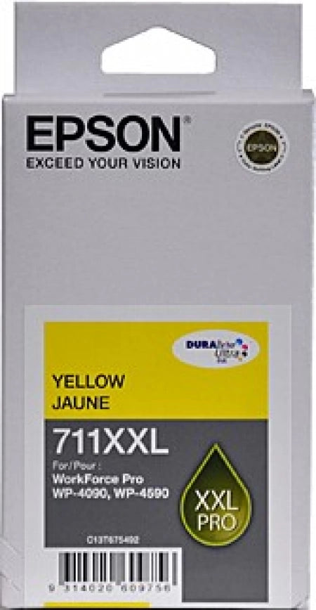 Epson 711XXL C13T675492 Yellow Genuine Ink Cartridge 3,400 Prints (Discontinued)