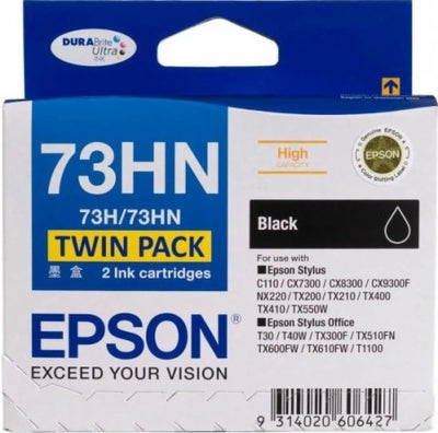Epson 73N T1051 C13T104194 Black Genuine Ink Cartridges 430 Prints Twin Pack
