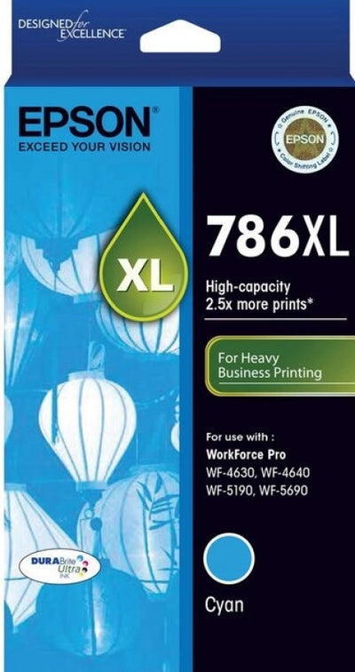 Epson 786XL C13T787292 Cyan Genuine Ink Cartridge 2,000 Prints