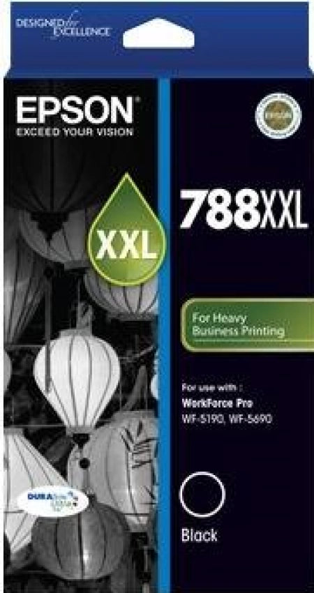 Epson 788XXL C13T788192 Black Genuine Ink Cartridge 4,000 Prints