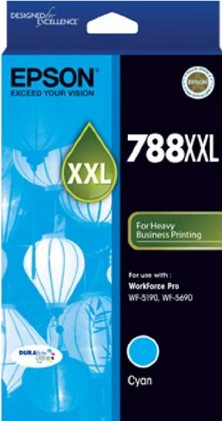 Epson 788XXL C13T788292 Cyan Genuine Ink Cartridge 4,000 Prints