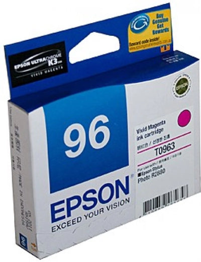 Genuine Epson T0963 Vivid Magenta Ink Cartridge 940 Prints [C13T096390]