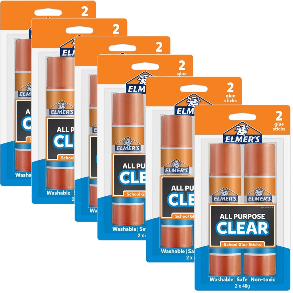 Elmer's All Purpose School Glue Sticky 40g Pack of 2 Box of 6