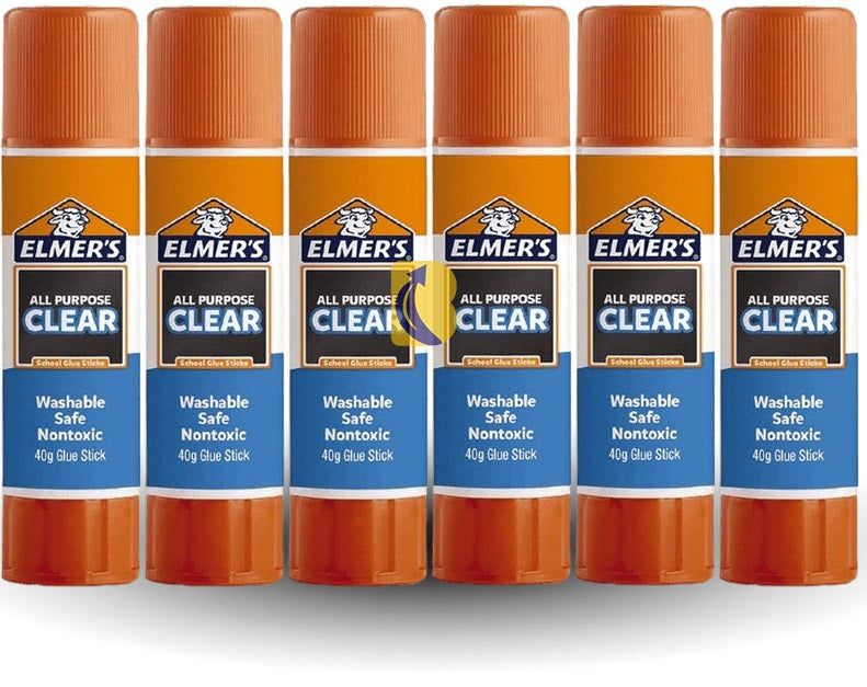 Elmer's All Purpose Clear Glue Sticks 40g Box of 6