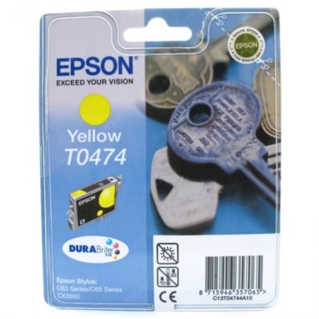 Epson T0474 C13T047490 Yellow Genuine Ink Cartridge 250 Prints