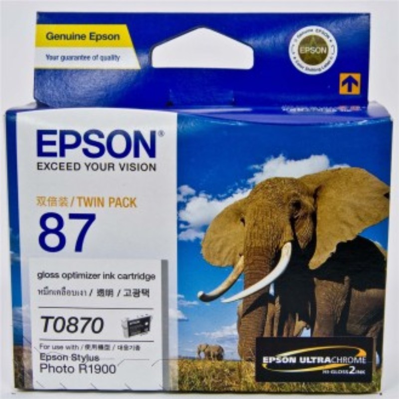 Epson T0870 C13T087090 Gloss Optimiser Genuine Ink Cartridge 3,165 Print