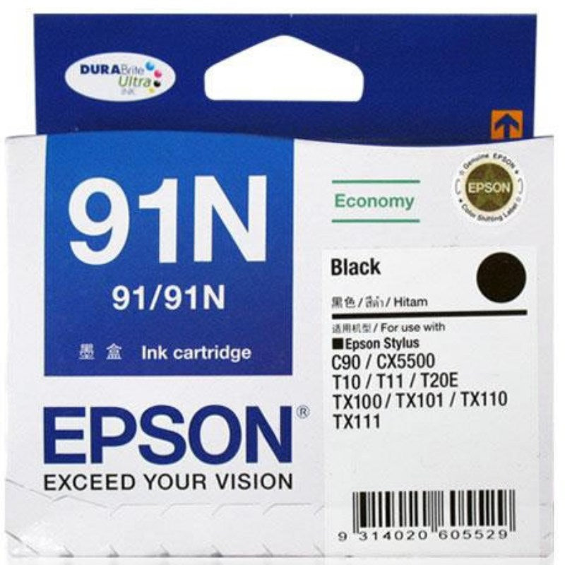 Epson T1071 91N C13T107192 Black Genuine Ink Cartridge 180 Print