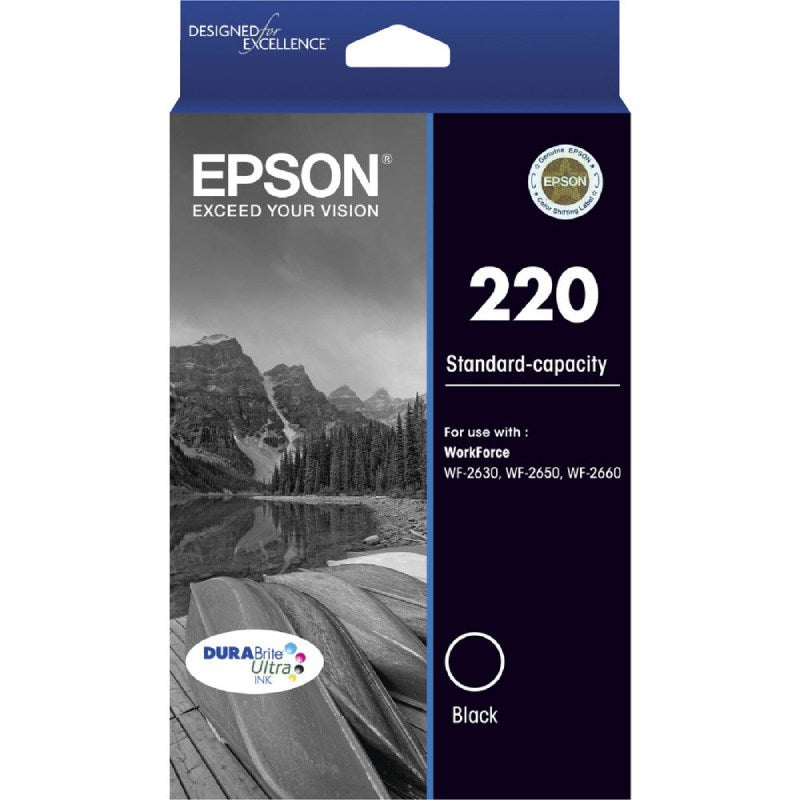 Epson 220 C13T293192 Black Genuine Ink Cartridge 165 Print