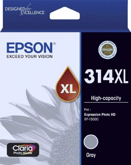 Epson 314XL C13T01M692 Gray Genuine Ink Cartridge 830 Prints