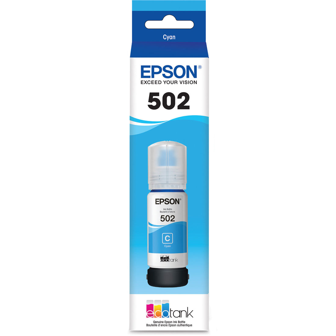 Genuine Epson T502 Cyan EcoTank Ink Bottle C13T03K292 6,000 Print