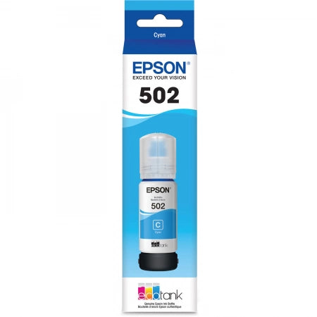 Genuine Epson T502 Cyan EcoTank Ink Bottle C13T03K292 6,000 Prints