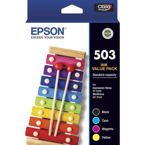 Genuine Epson 503 Ink Cartridge Value Pack [1BK, 1C, 1M, 1Y]