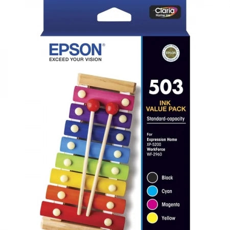 Genuine Epson 503 Ink Cartridge Value Pack [1BK, 1C, 1M, 1Y]