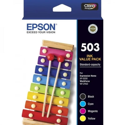 Genuine Epson 503 Ink Cartridge Value Pack [1BK, 1C, 1M, 1Y]