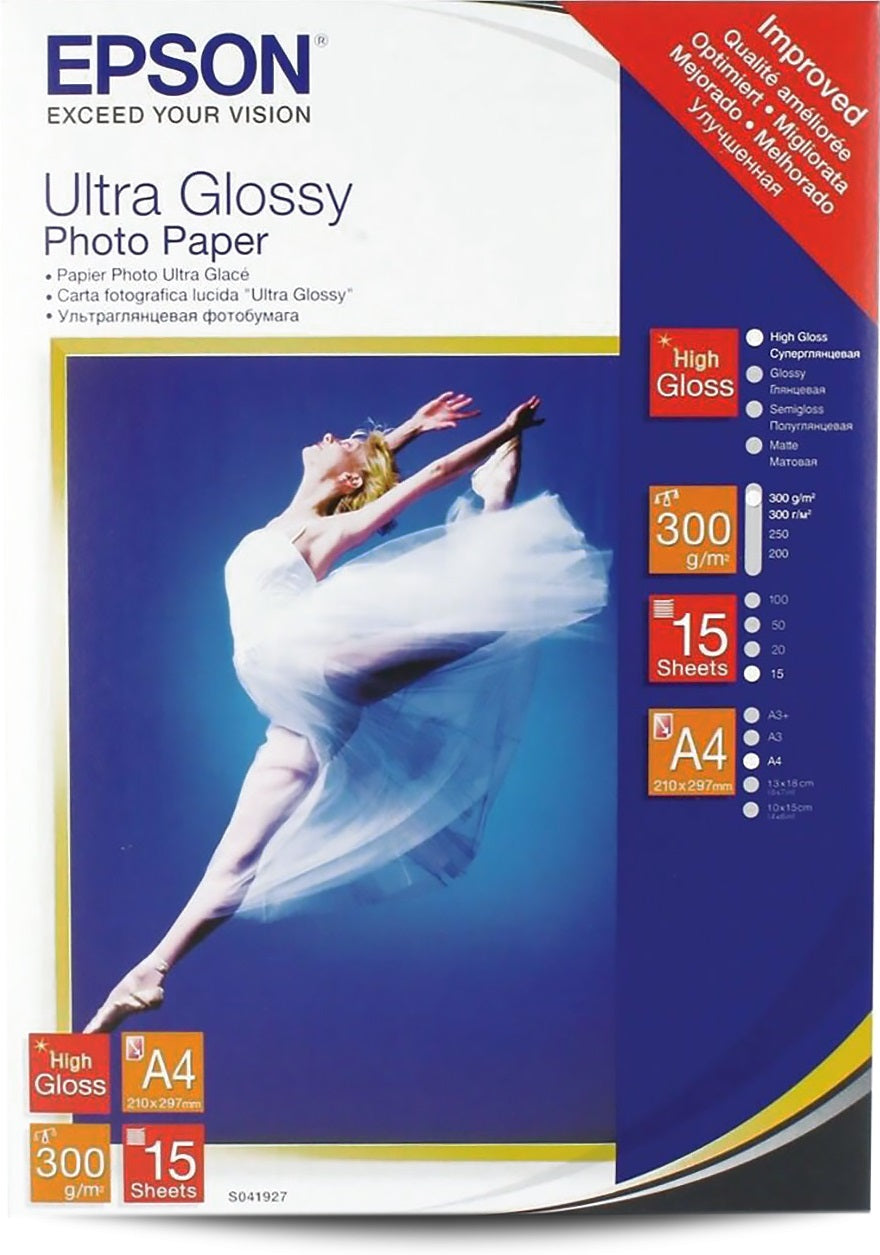 Epson A4 S41927 C13S041927 Ulltra Glossy Photo Paper 15 Sheets/Pack