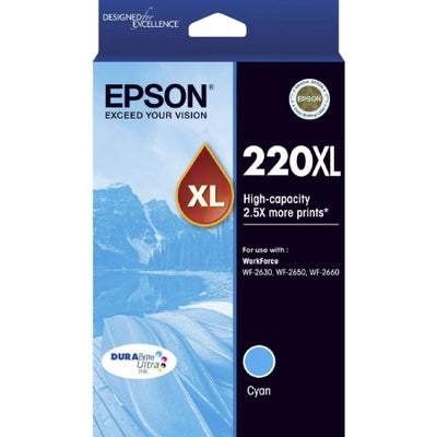Genuine Epson 220XL C13T294292 Cyan Ink Cartridges 450 Pages