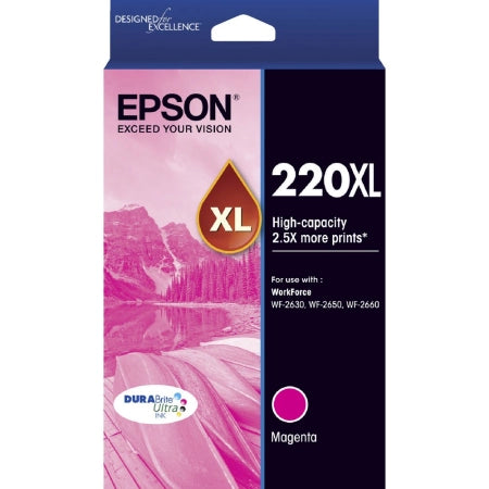 Genuine Epson 220XL C13T294392 Magenta Ink Cartridge 450 Pages